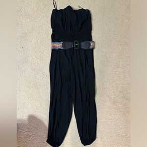 Torrid Black Challis Jumpsuit with Belt